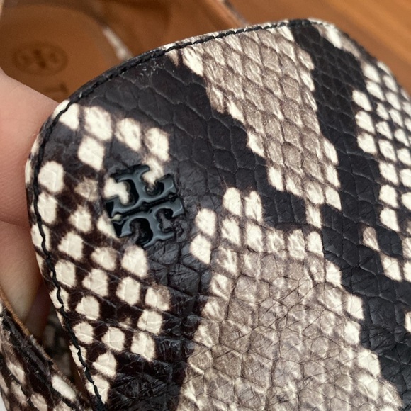 Tory Burch Kira Elastic Heel Snake Python Print Loafers Flats Shoes 8 - Picture 9 of 9